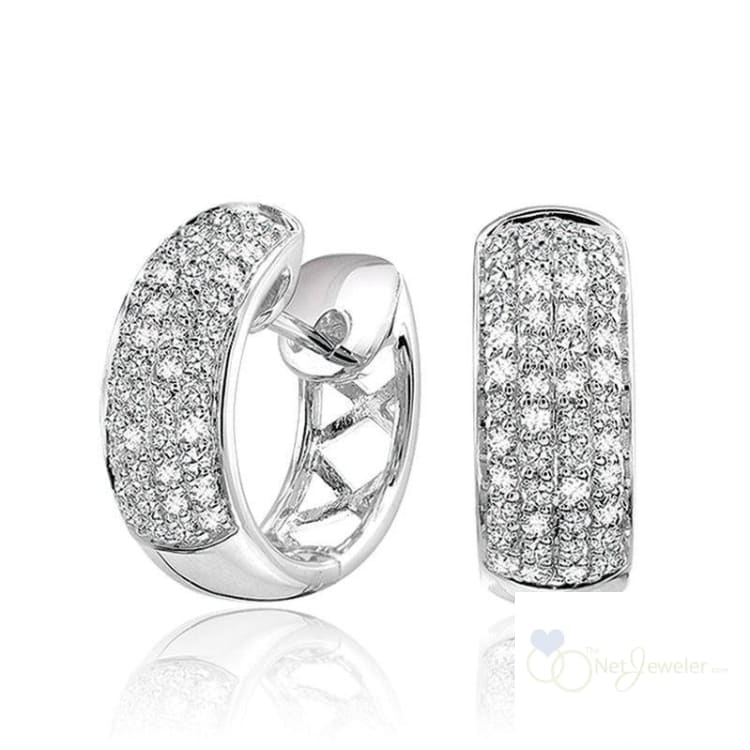 Pave Diamond Huggie Earrings-RNB Jewellery