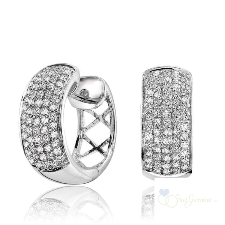 Pave Diamond Huggie Earrings-RNB Jewellery
