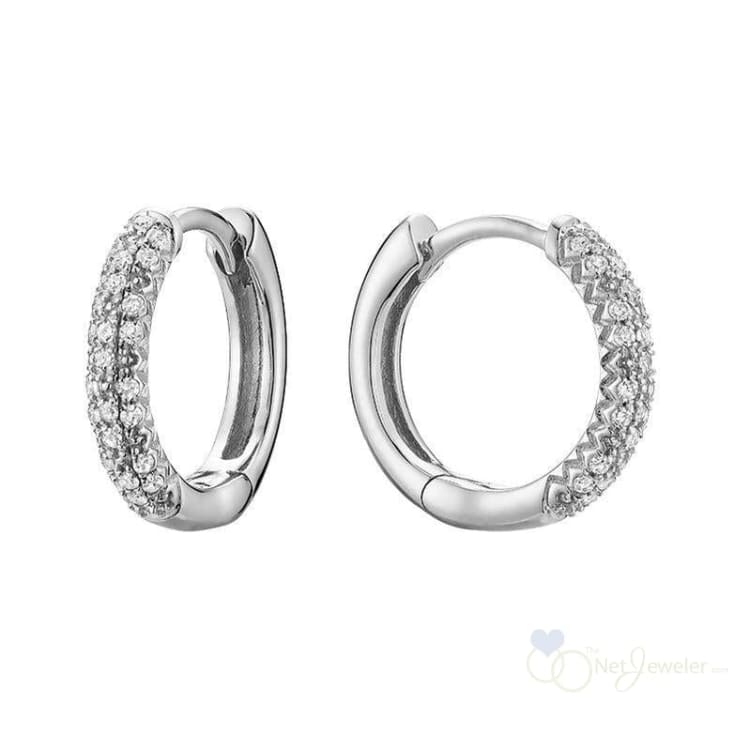Pave Diamond Huggie Earrings-RNB Jewellery