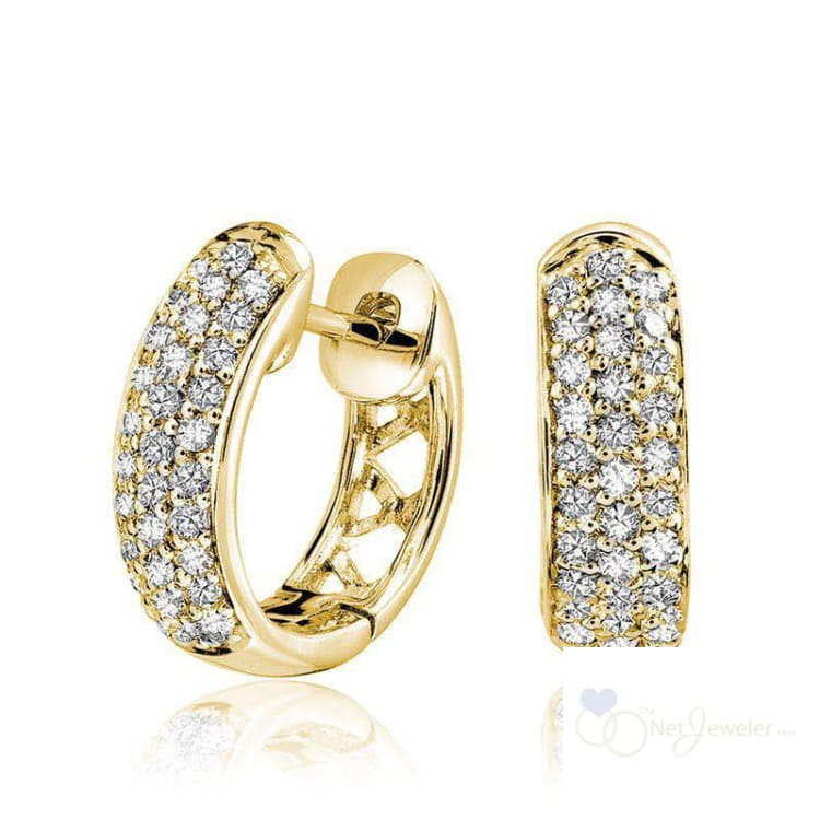 Pave Diamond Huggie Earrings-RNB Jewellery