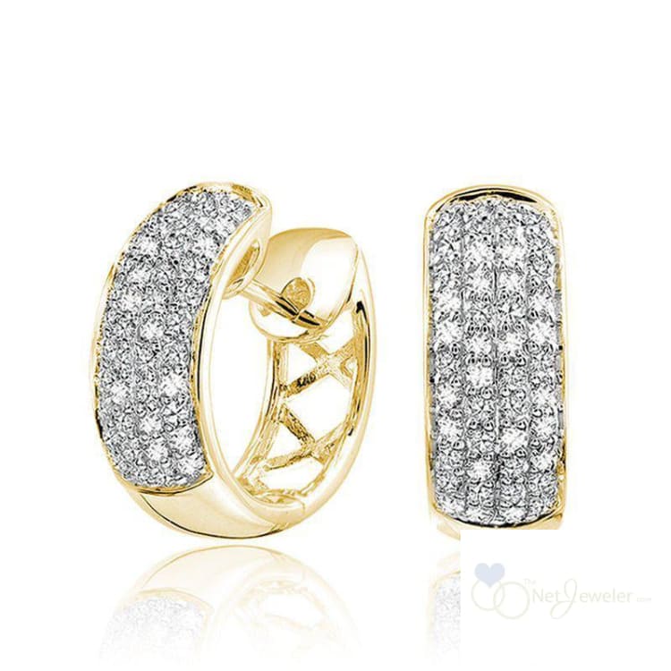 Pave Diamond Huggie Earrings-RNB Jewellery