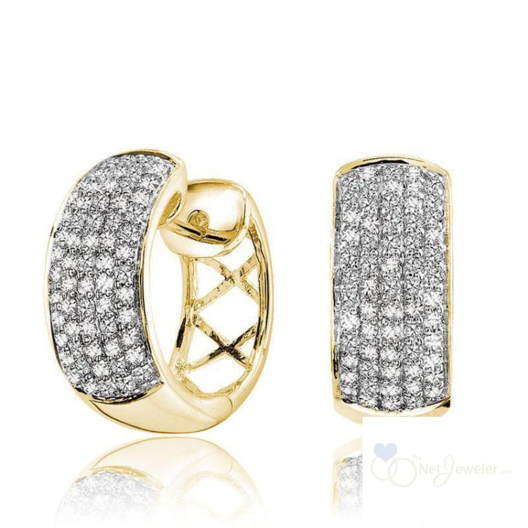 Pave Diamond Huggie Earrings-RNB Jewellery