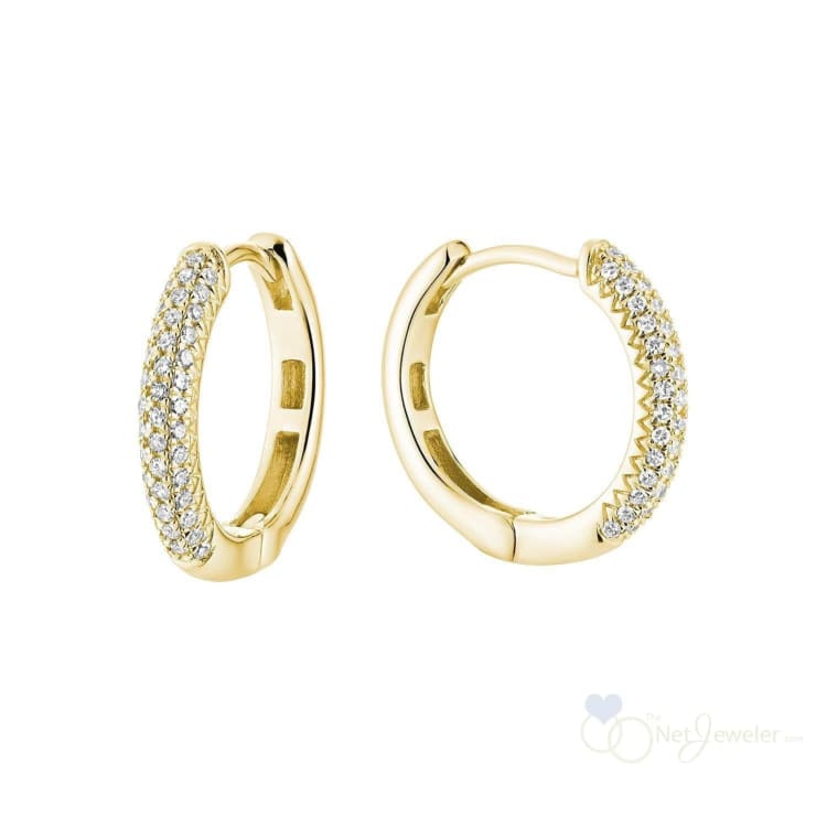 Pave Diamond Huggie Earrings-RNB Jewellery