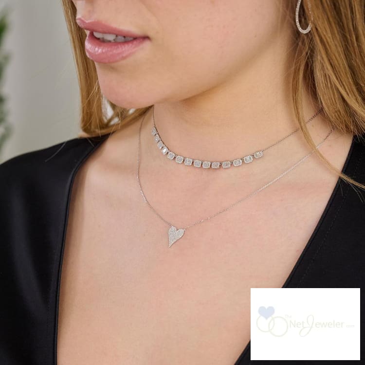 Diamond Baguette Necklace-RNB Jewellery