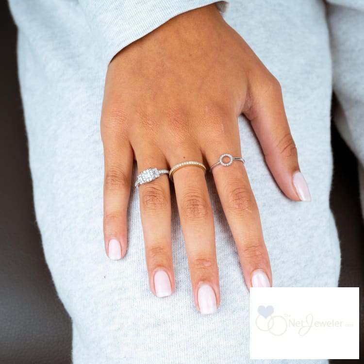 Pavé Milgrain Semi Eternity Diamond Ring-RNB Jewellery