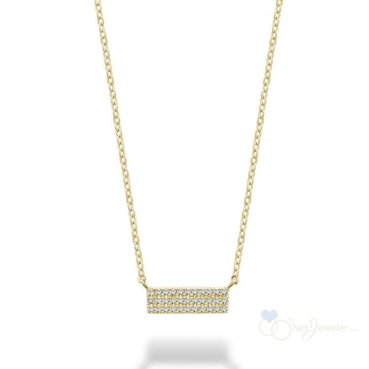 Bar Plate Diamond Necklace-RNB Jewellery