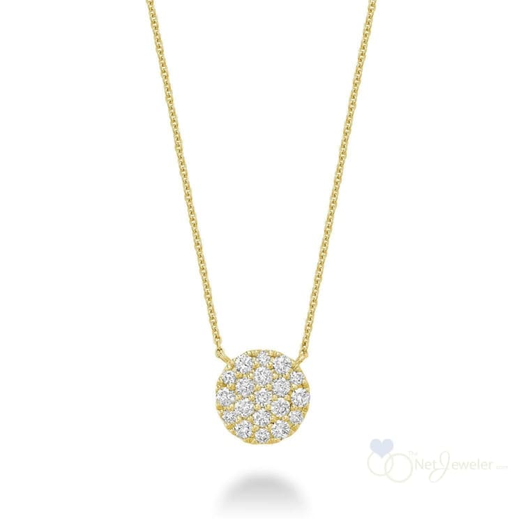 Large Pave Round Diamond Necklace-RNB Jewellery