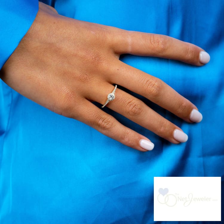 Pave Round Halo Diamond Ring-RNB Jewellery