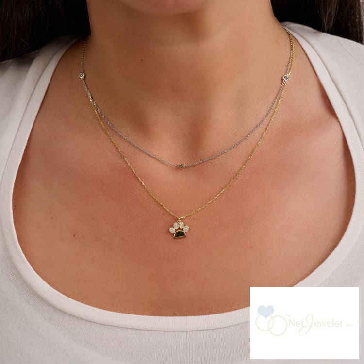 Paw Print Diamond Necklace-RNB Jewellery