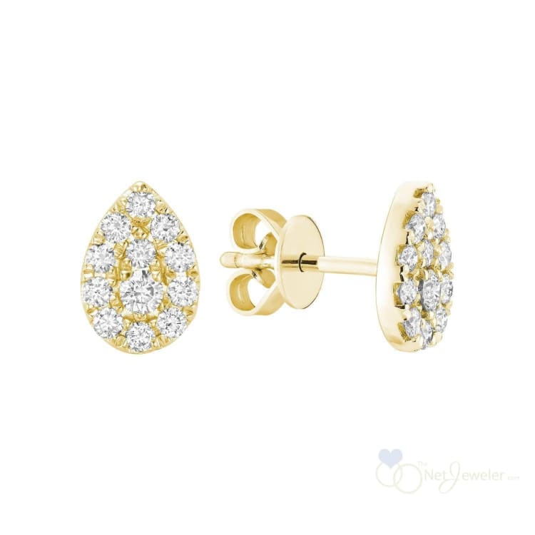 Pear Shape Diamond Stud Earrings-RNB Jewellery