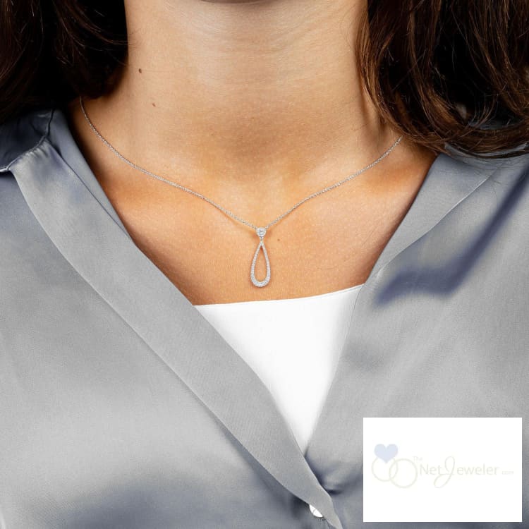 Drop Halo Diamond Necklace-RNB Jewellery