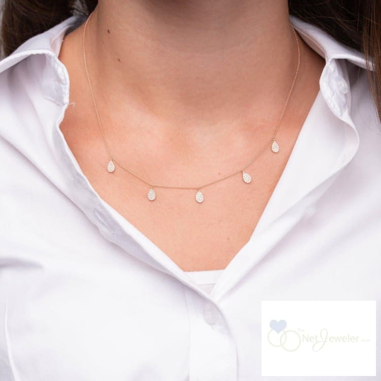 Drop Pave Diamond By The Yard Necklace-RNB Jewellery