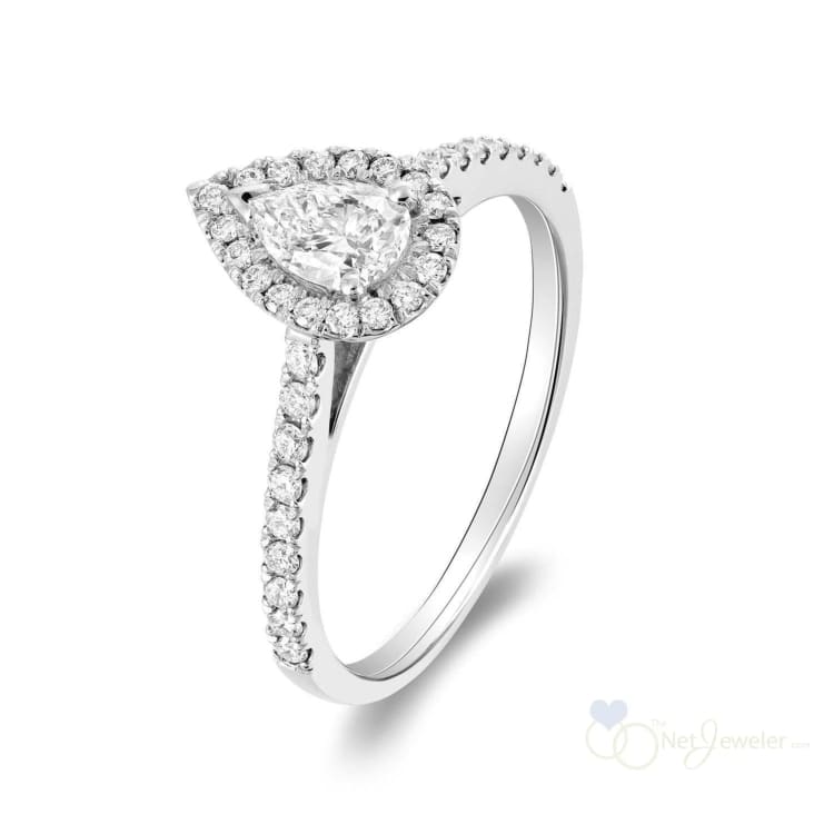 Pear Shape Halo Diamond Engagement Ring-RNB Jewellery