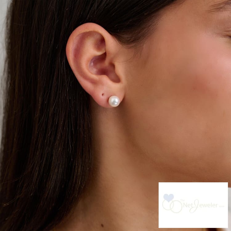 Pearl Stud Earrings - Earrings
