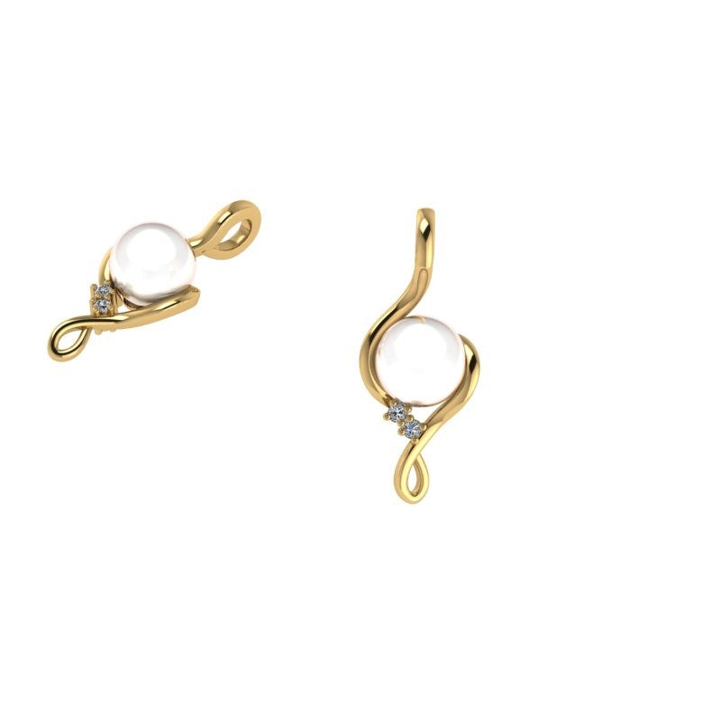 Pearl and Diamonds Twisted Pendant - Thenetjeweler