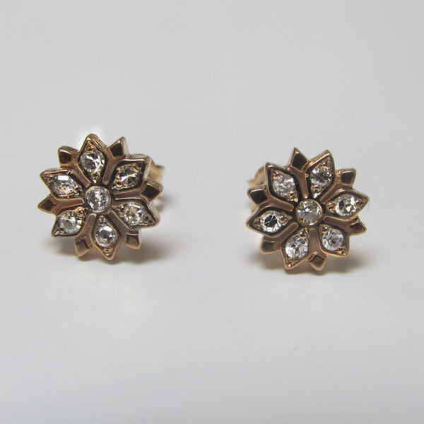 Petite Diamond Flower Stud Earrings - TheNetJeweler by Importex
