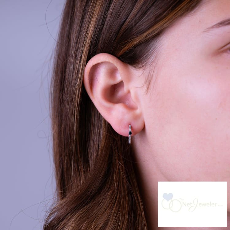 Precious Stone and Diamond Huggie Earrings-RNB Jewellery