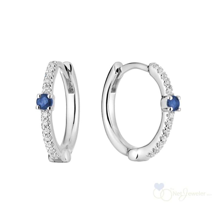 Precious Stone and Diamond Huggie Earrings-RNB Jewellery
