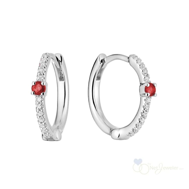 Precious Stone and Diamond Huggie Earrings-RNB Jewellery
