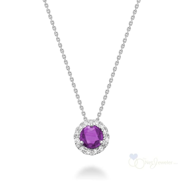 Precious Stone & Diamond Halo Pendant-RNB Jewellery