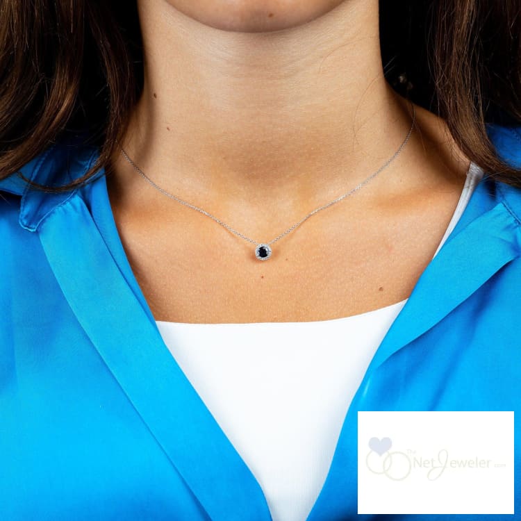 Precious Stone & Diamond Halo Pendant-RNB Jewellery