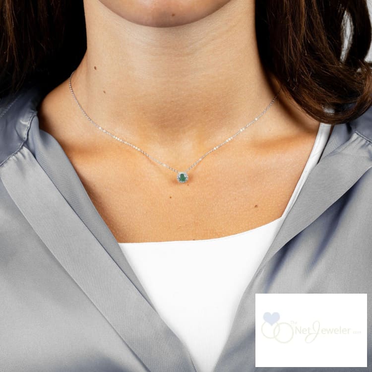 Precious Stone & Diamond Halo Pendant-RNB Jewellery
