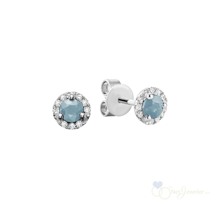 Precious Stone & Diamond Halo Stud Earrings-RNB Jewellery