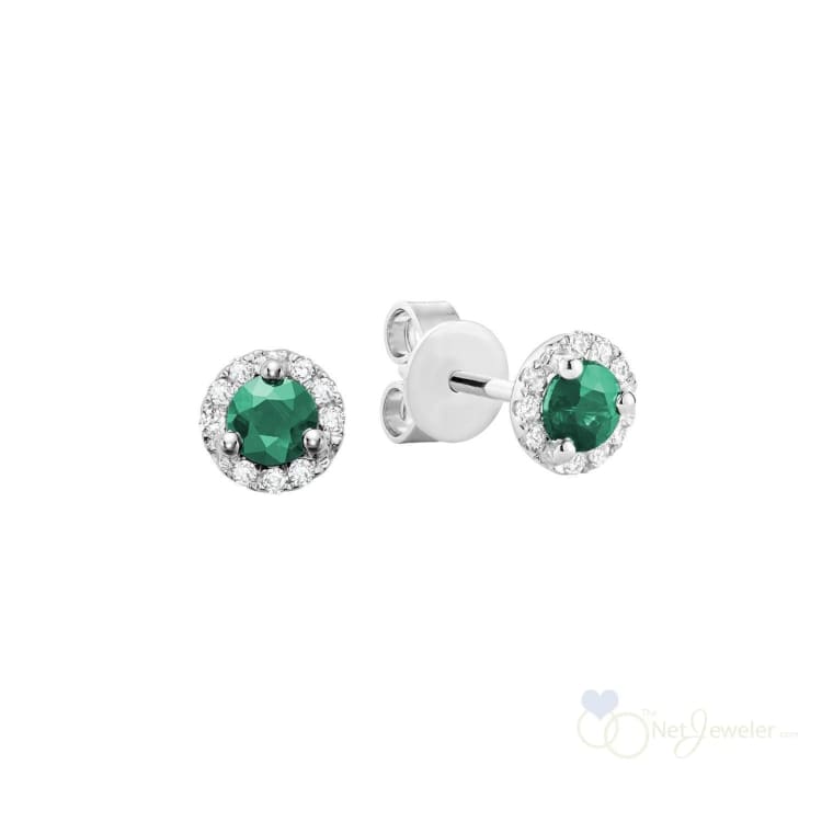 Precious Stone & Diamond Halo Stud Earrings-RNB Jewellery
