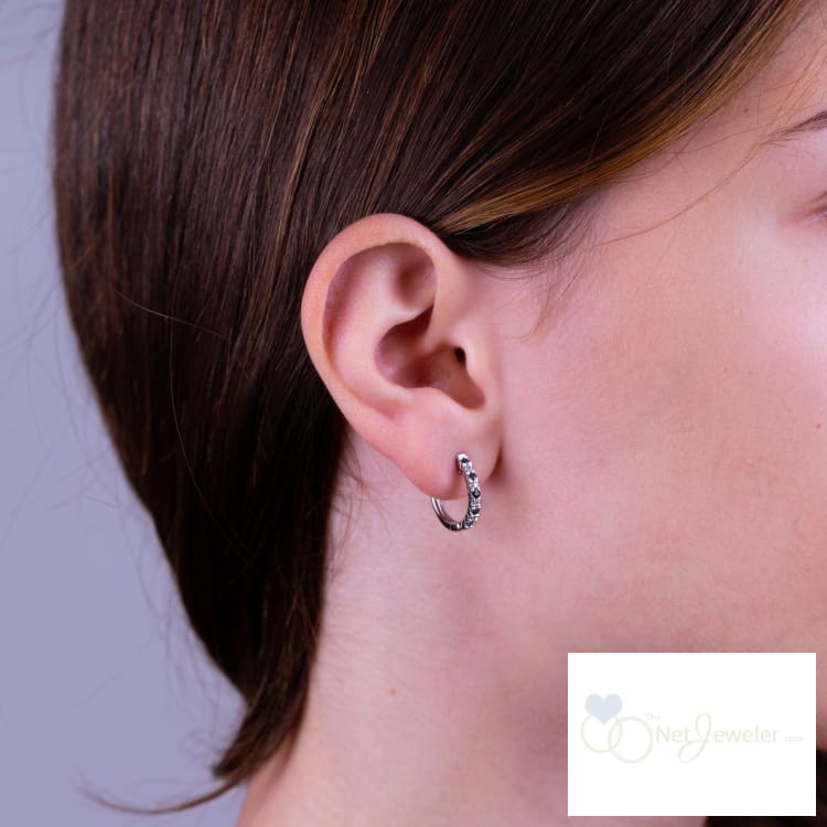 Precious Stone & Diamond Huggie Earrings-RNB Jewellery