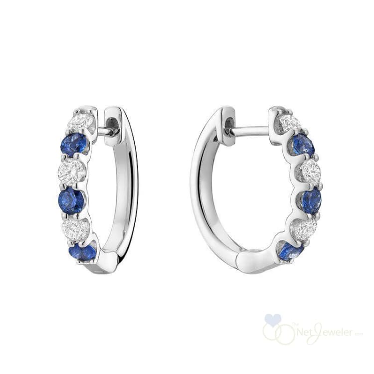 Blue Sapphire & Diamond Earrings-RNB Jewellery