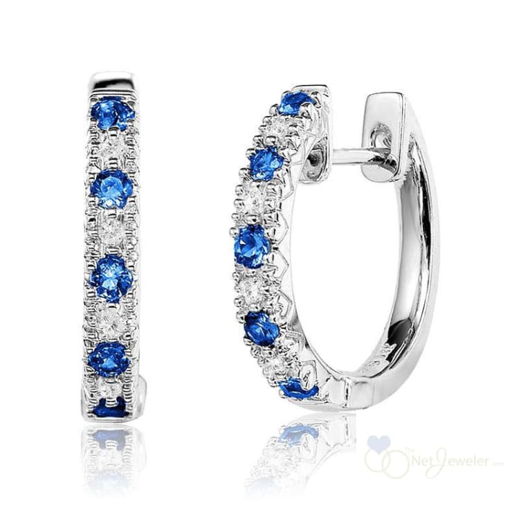 Precious Stone & Diamond Huggie Earrings-RNB Jewellery