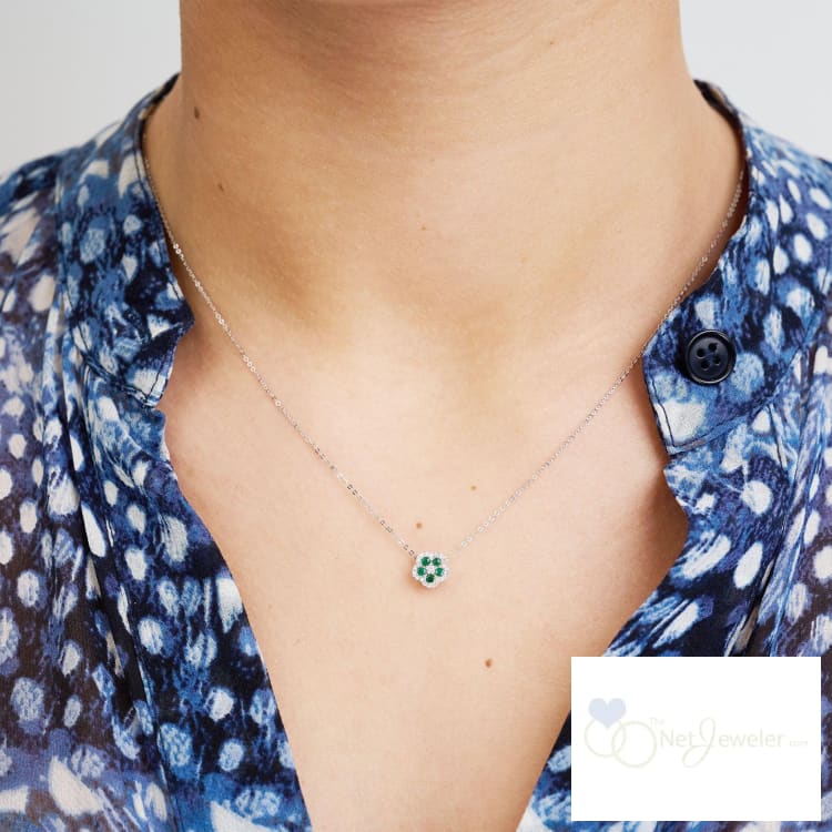 Precious Stone Flower Diamond Pendant-RNB Jewellery