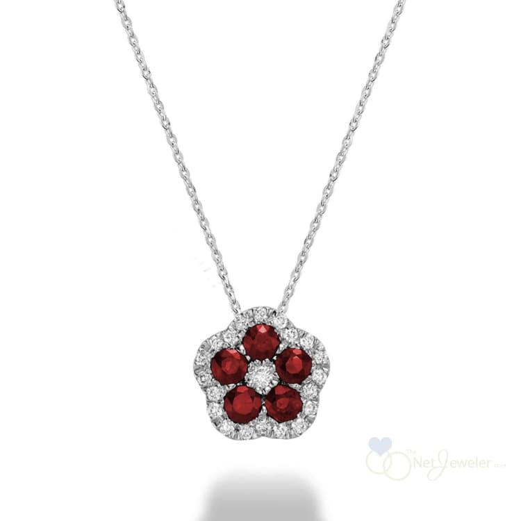 Precious Stone Flower Diamond Pendant-RNB Jewellery