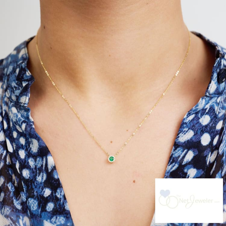 Precious Stone & Halo Diamond Pendant-RNB Jewellery
