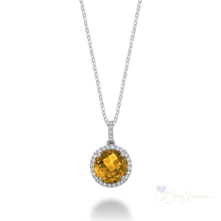 Precious Stone & Halo Diamond Pendant-RNB Jewellery
