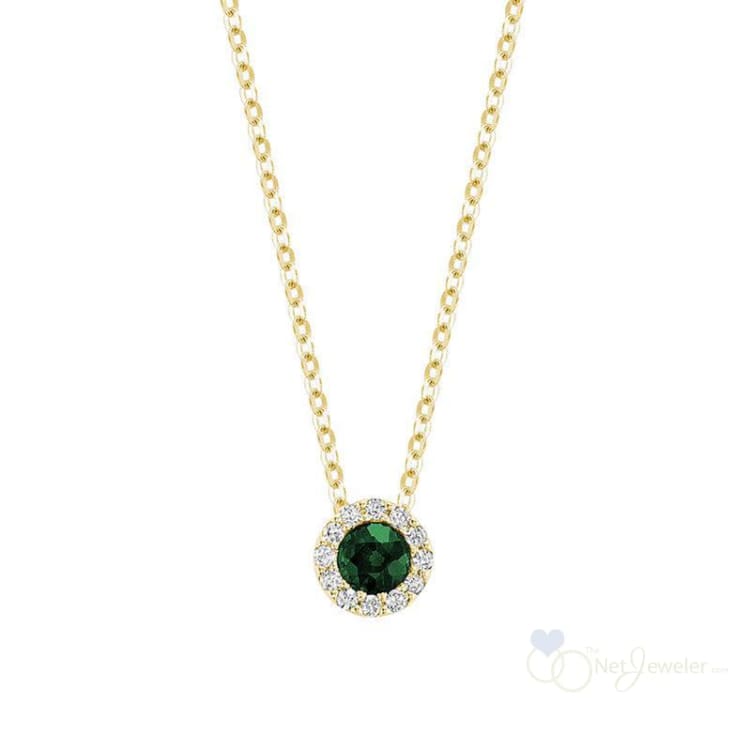 Precious Stone & Halo Diamond Pendant-RNB Jewellery