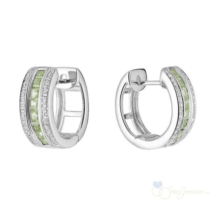 Precious Stones & Diamond Huggie Earrings-RNB Jewellery
