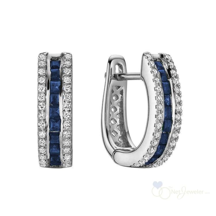 Precious Stones & Diamond Huggie Earrings-RNB Jewellery