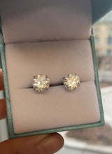 2.00 CTW  Round Moissanite Solitaire Stud Earrings in 14K White Gold