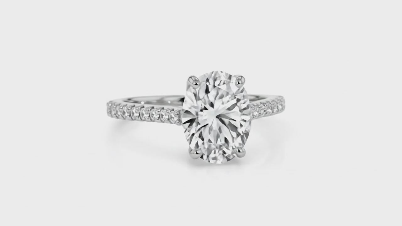 2 Carat Oval Moissanite Engagement Ring 