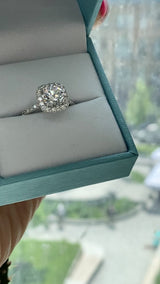 Cushion Halo Round Diamond Engagement Ring 1.59 ct. tw