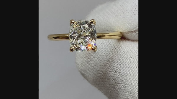 1.79ct Cushion Diamond Engagement Ring with Under Prong Accents