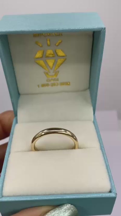 3mm Men's Wedding Ring Yellow Gold Comfort Fit - Thenetjeweler