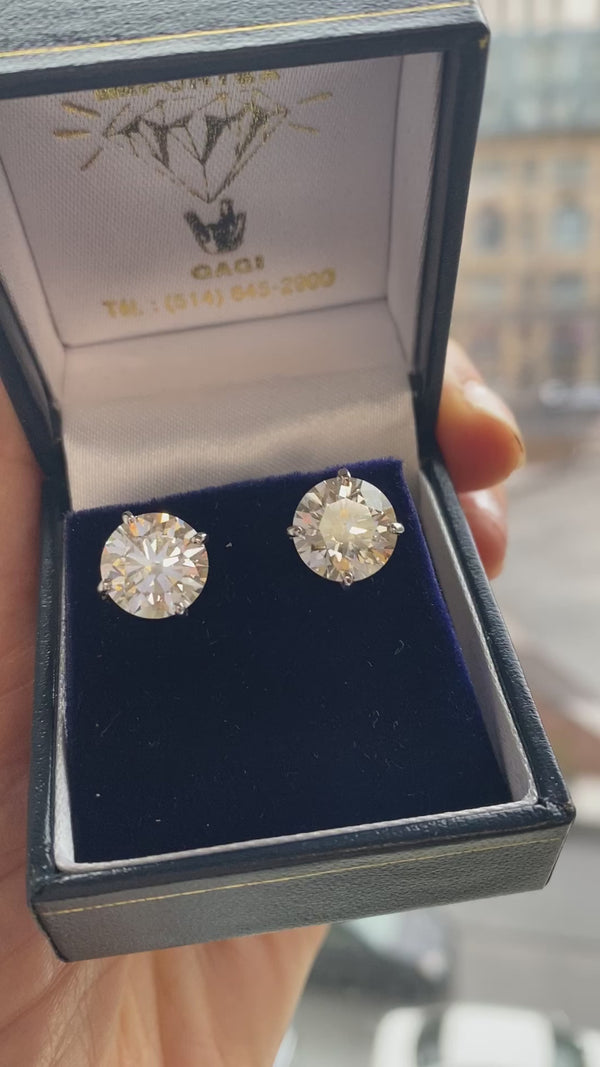 6 ctw Round Lab Grown Diamond Stud Earrings -Thenetjeweler
