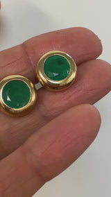 Hand Crafted Emerald Cufflinks 18K Yellow Gold