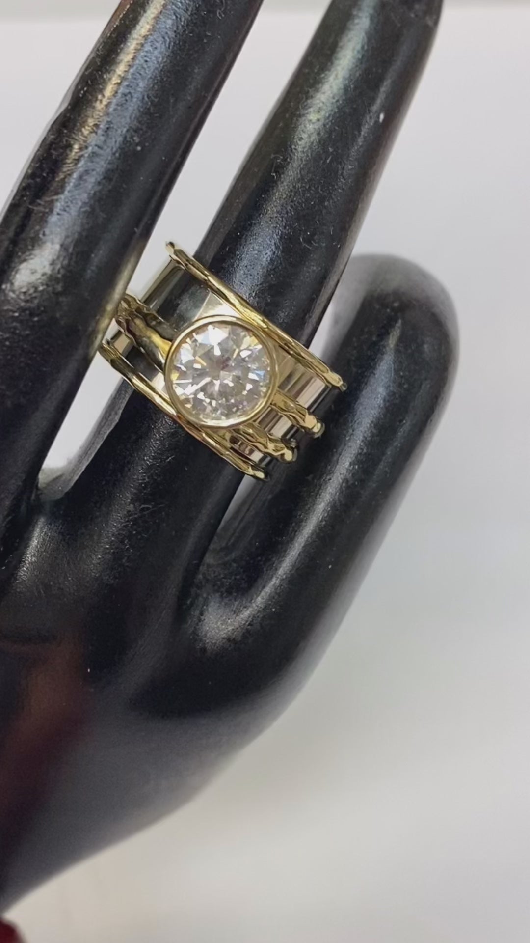 2.16 ct Natural Diamond Wide Ring Two Tone Gold - Thenetjeweler