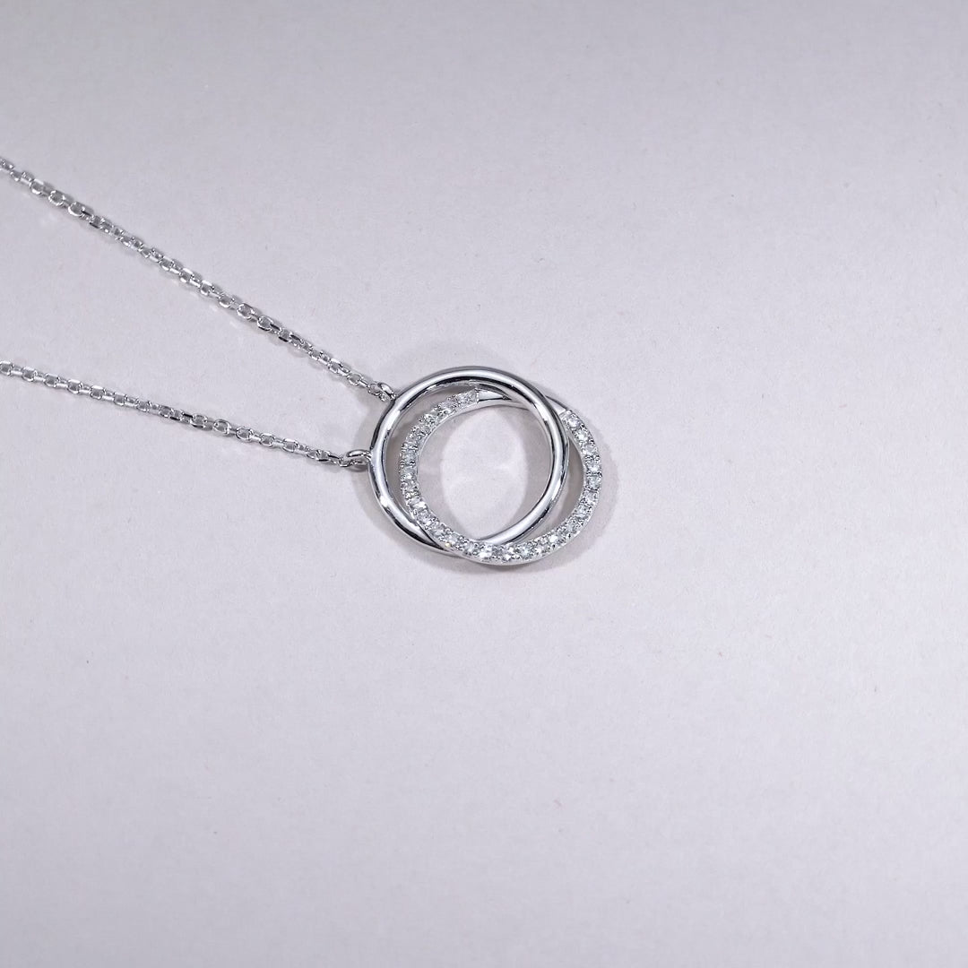 Interlocking Diamond Circle Of Life Necklace -Thenetjeweler