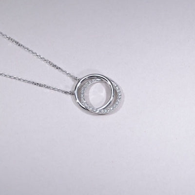 Interlocking Diamond Circle Of Life Necklace -Thenetjeweler