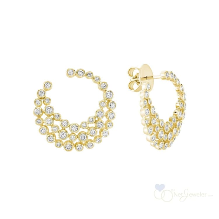 River Bezel Diamond Earrings-RNB Jewellery