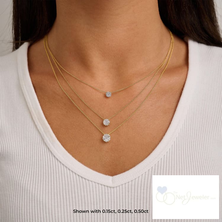 Round Illusion Set Diamond Necklace-RNB Jewellery